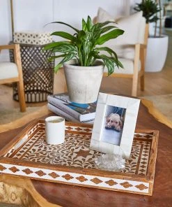 Karen Kane Wood Inlay Tray - Elegant Home Decor Piece 10 Karen Kane Wood Inlay Tray Home