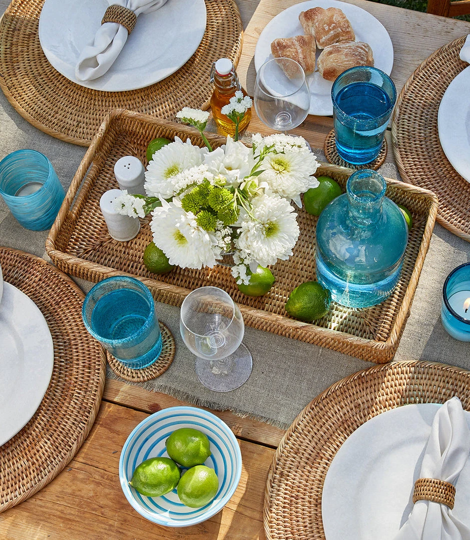 Karen Kane Small Rattan Tray - Stylish Home Decorative Tray for Kitchen & Tabletop 7 Karen Kane Small Rattan Tray Home