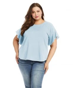 Karen Kane Plus Size Ruffle Sleeve Top