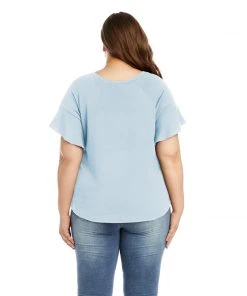 Karen Kane Plus Size Ruffle Sleeve Top