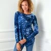 Karen Kane Tie-Dye Burnout Shirttail Top Clothing