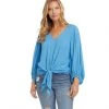 Karen Kane Lantern Sleeve Tie-Front Top Clothing