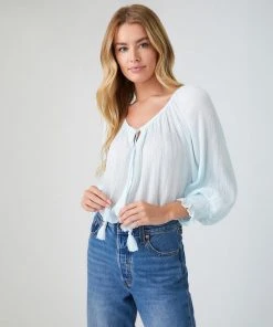 Karen Kane Clothing Button-Up Peasant Top