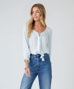 Karen Kane Clothing Button-Up Peasant Top