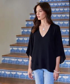 Karen Kane Bracelet Sleeve Asymmetric Top