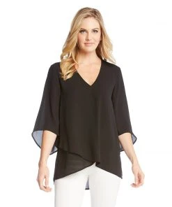 Karen Kane Bracelet Sleeve Asymmetric Top
