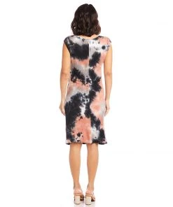 Karen Kane Draped Tie-Dye Dress Clothing