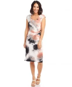 Karen Kane Draped Tie-Dye Dress Clothing