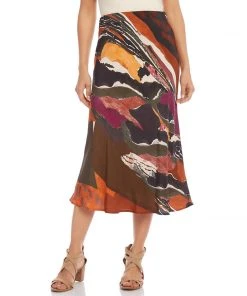 Karen Kane Petite Size Bias Cut Midi Skirt Petites