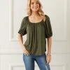 Karen Kane Knit Peasant Top Clothing