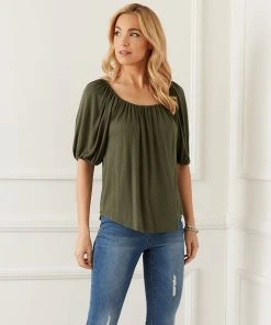 Karen Kane Knit Peasant Top Clothing