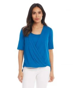 Karen Kane Petite Size Layered Drape Front Top Petites