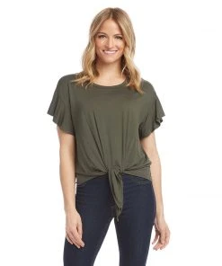 Karen Kane Petite Size Ruffle Sleeve Top