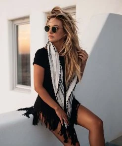 Karen Kane Clothing V-Neck Fringe Dress