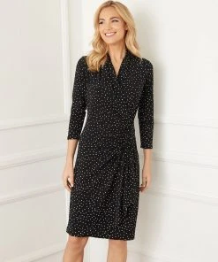Karen Kane 3/4 Sleeve Cascade Wrap Dress Dresses