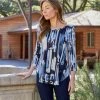 Karen Kane 3/4 Sleeve Shirttail Top Clothing