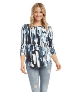 Karen Kane 3/4 Sleeve Shirttail Top Clothing