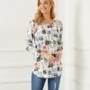 Karen Kane 3/4 Sleeve Shirttail Top Clothing