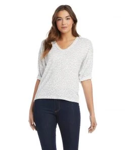 Karen Kane Petite Size Roll Sleeve Tee Petites