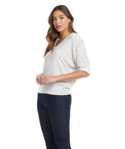 Karen Kane Petite Size Roll Sleeve Tee Petites