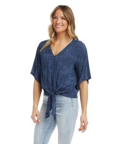 Karen Kane Petite Size Tie-Front Top Petites
