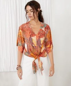 Karen Kane Tie-Front Top Clothing