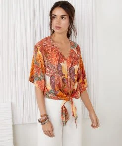Karen Kane Tie-Front Top Clothing