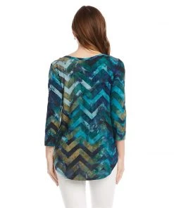 Karen Kane Petite Size Tie-Dye Burnout Shirttail Tee Petites