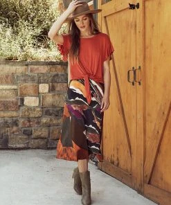 Karen Kane Bias Cut Midi Skirt Clothing