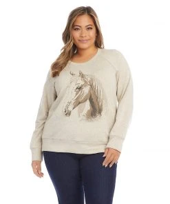 Karen Kane Plus Size Horse Print Sweatshirt