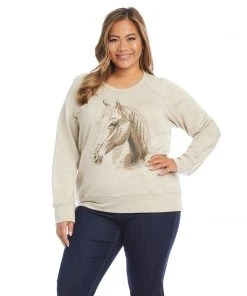 Karen Kane Plus Size Horse Print Sweatshirt