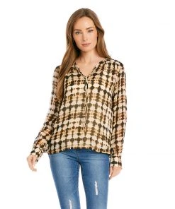 Karen Kane Clothing Petite Size Tie-Neck Top