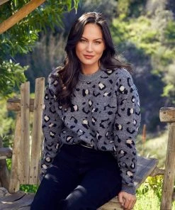 Karen Kane Animal Jacquard Sweater Clothing