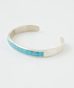 Karen Kane Sterling Silver Turquoise Inlay Cuff Bracelet