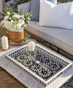 Karen Kane Handcrafted Mosaic Bone Tray Home