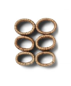 Karen Kane Rattan Napkin Rings, Set Of 6 Home