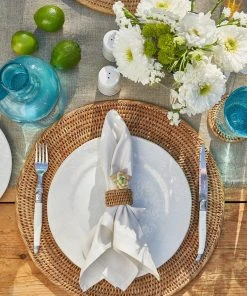 Karen Kane Rattan Napkin Rings, Set Of 6 Home