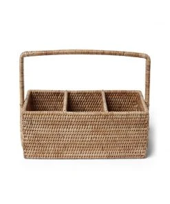 Karen Kane Home Rattan Caddy - Stylish & Functional Storage for Kitchen & Tabletop 9 Karen Kane Home Rattan Caddy