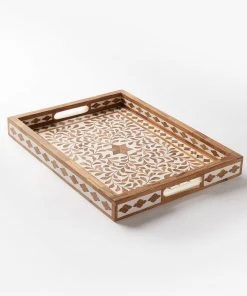 Karen Kane Wood Inlay Tray Home