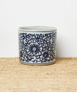 Karen Kane Blue And White Lotus Vase/Planter