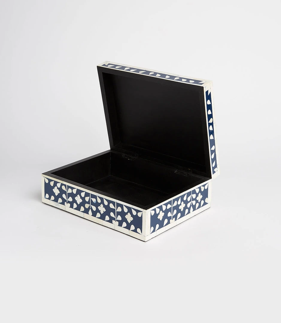 Karen Kane Home Indigo Floral Decorative Box - Stylish Storage Solution for Home Décor 10 Karen Kane Home Indigo Floral Decorative Box