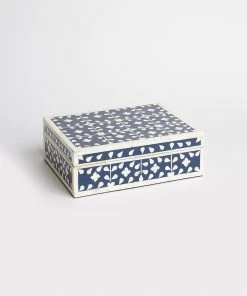 Karen Kane Home Indigo Floral Decorative Box - Stylish Storage Solution for Home Décor 16 Karen Kane Home Indigo Floral Decorative Box