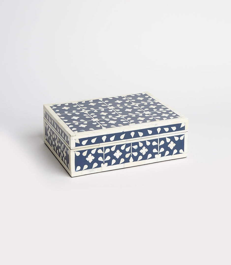 Karen Kane Home Indigo Floral Decorative Box - Stylish Storage Solution for Home Décor 8 Karen Kane Home Indigo Floral Decorative Box
