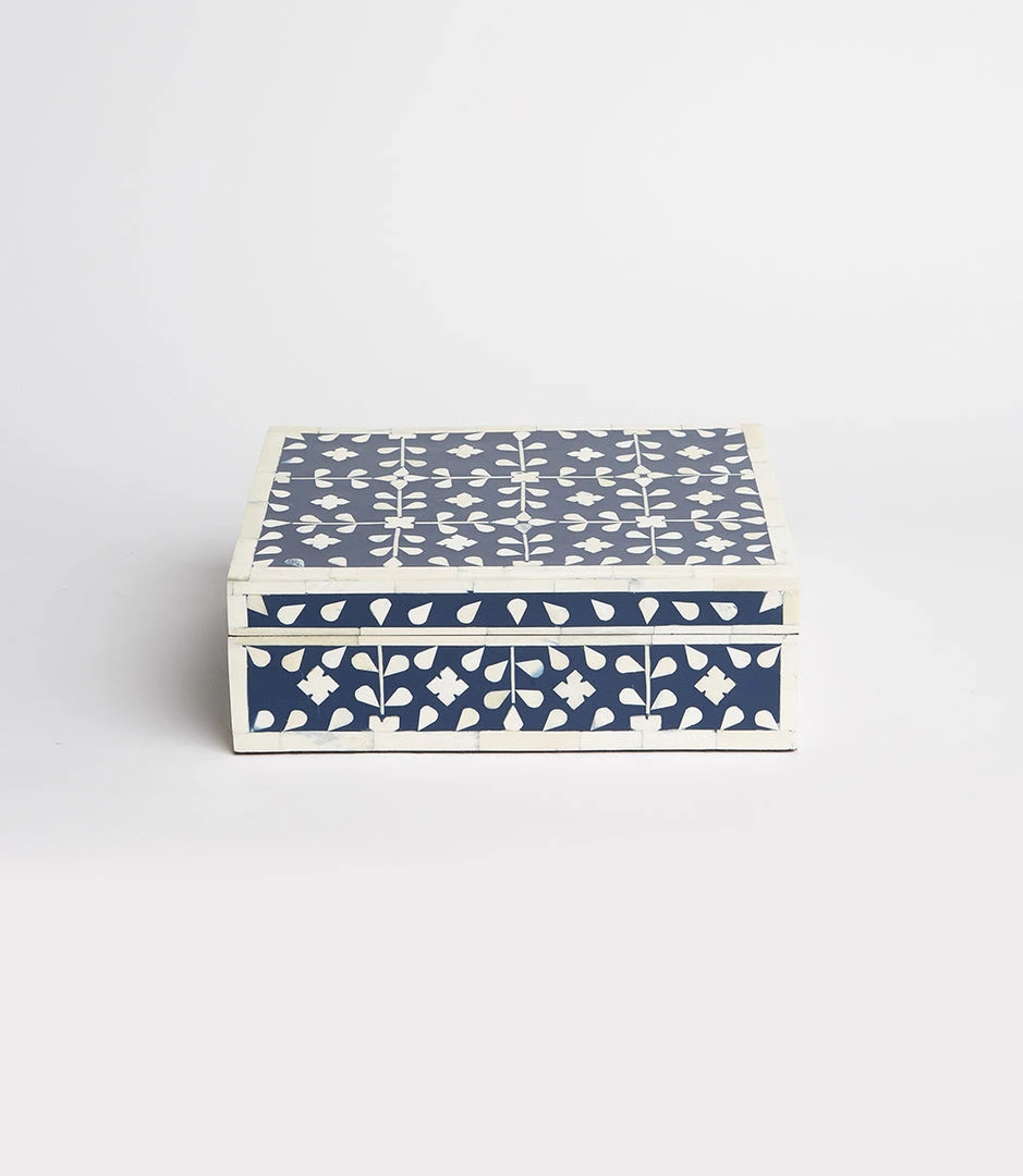 Karen Kane Home Indigo Floral Decorative Box - Stylish Storage Solution for Home Décor 6 Karen Kane Home Indigo Floral Decorative Box