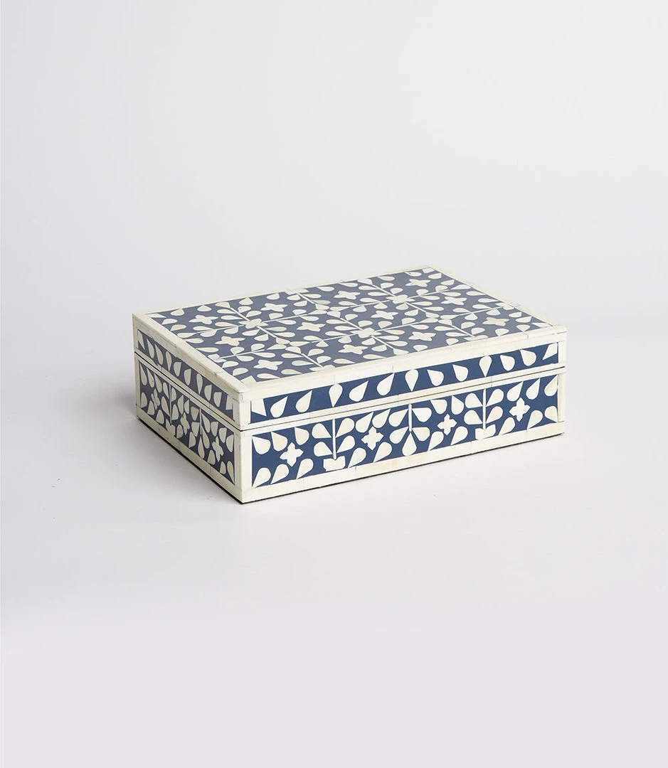 Karen Kane Home Indigo Floral Decorative Box - Stylish Storage Solution for Home Décor 5 Karen Kane Home Indigo Floral Decorative Box