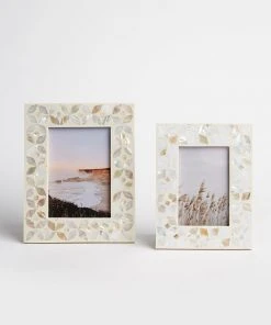 Karen Kane Floral Mother Of Pearl Picture Frame