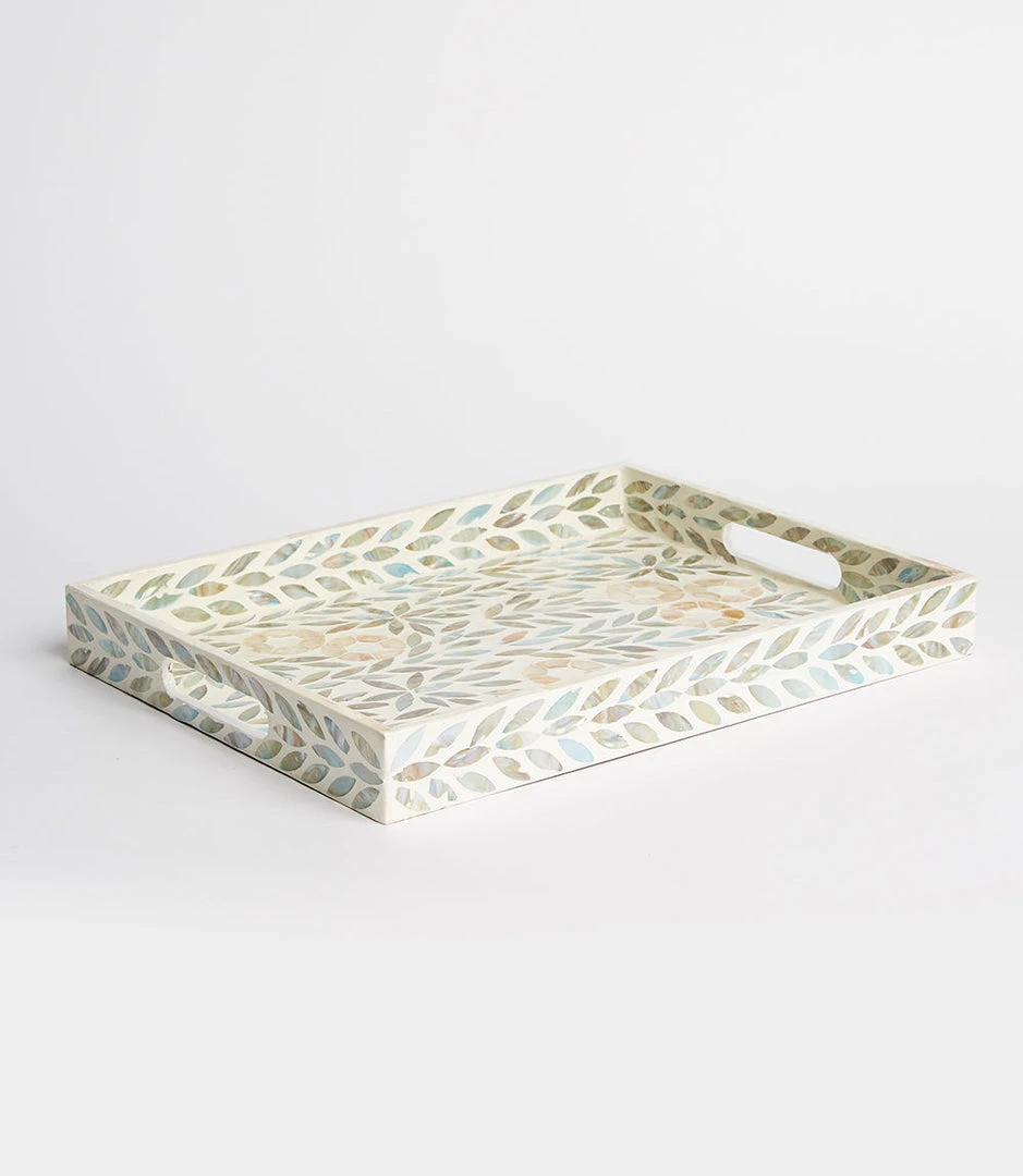 Karen Kane Home Floral Mother Of Pearl Tray - Elegant Decorative Tray for Your Home 7 Karen Kane Home Floral Mother Of Pearl Tray