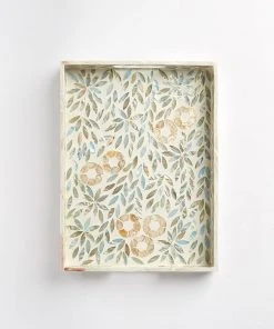 Karen Kane Home Floral Mother Of Pearl Tray - Elegant Decorative Tray for Your Home 16 Karen Kane Home Floral Mother Of Pearl Tray
