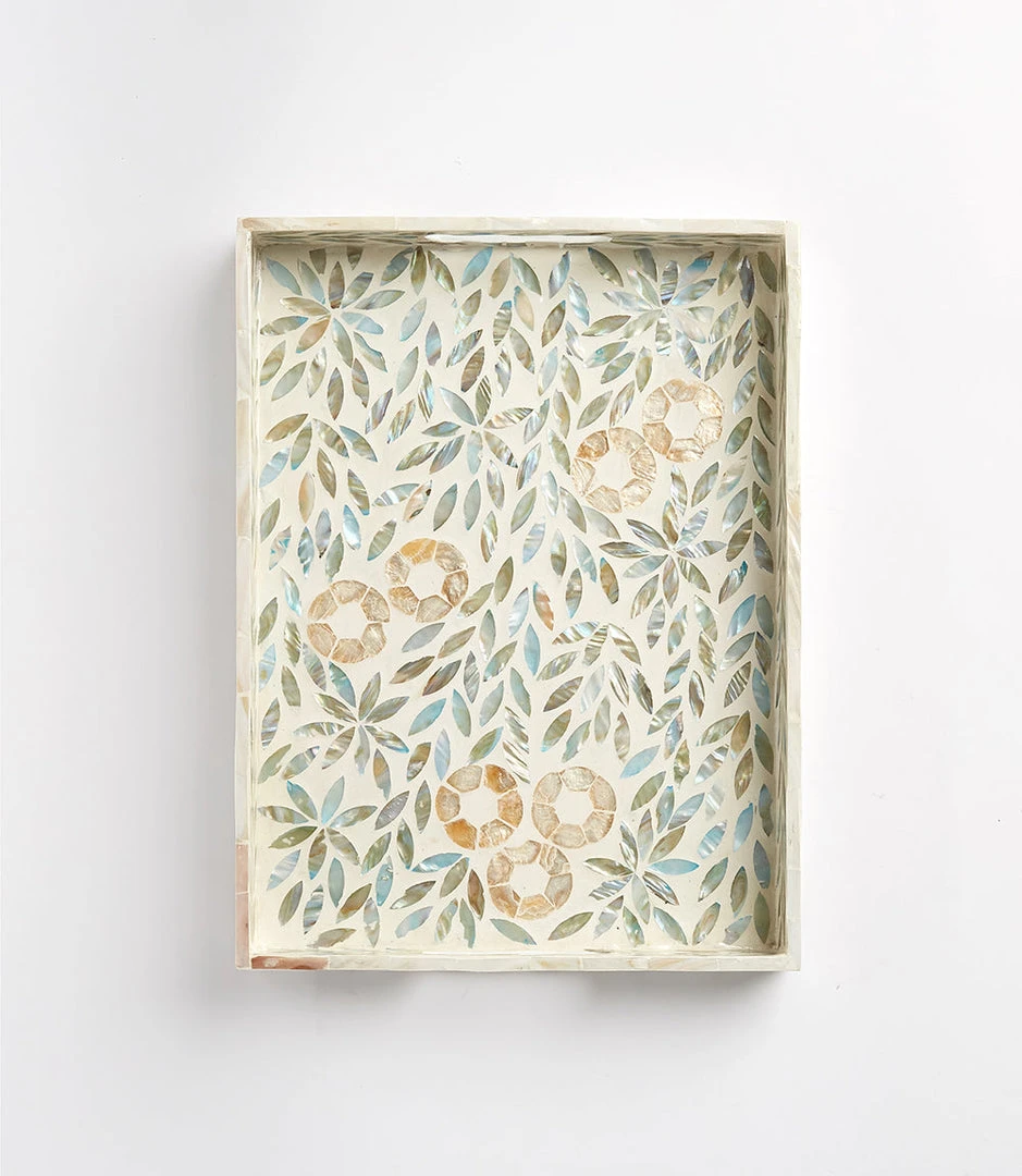 Karen Kane Home Floral Mother Of Pearl Tray - Elegant Decorative Tray for Your Home 8 Karen Kane Home Floral Mother Of Pearl Tray