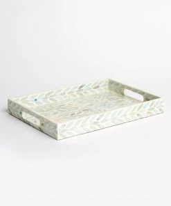 Karen Kane Home Floral Mother Of Pearl Tray
